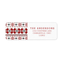 Padrão da Ilha da Feira de Inverno Vermelha e Negr