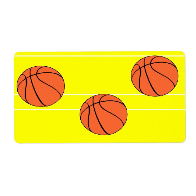 Etiqueta Padrão das bolas de basquete em (Frente)