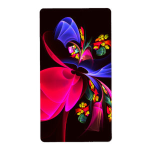 Etiqueta Padrão de Abstrato Floral Moderno Colorido #06