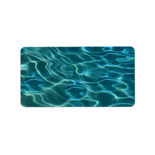 Etiqueta Padrão de Água Azul Aqua