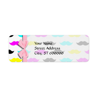 Etiqueta padrão de bigode hipster CMYK