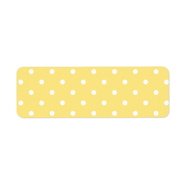 Etiqueta Padrão de Bolinhas Amarelo e Branco. (Frente)