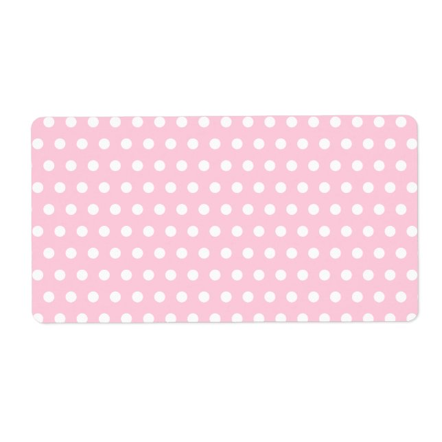 Etiqueta Padrão de Bolinhas rosa e branco. Idiota. (Frente)