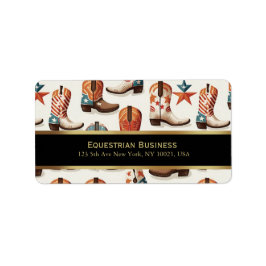 Etiqueta Padrão de botas de cowboy