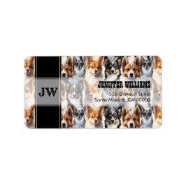 Etiqueta Padrão de Cachorro de Corgi de Cana de Caquinha