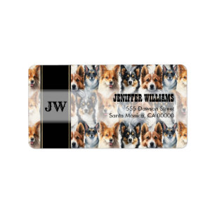 Etiqueta Padrão de Cachorro de Corgi de Cana de Caquinha