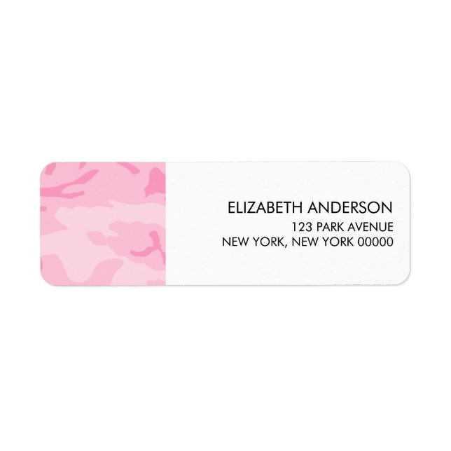 Etiqueta Padrão de Camuflagem Rosa (Frente)