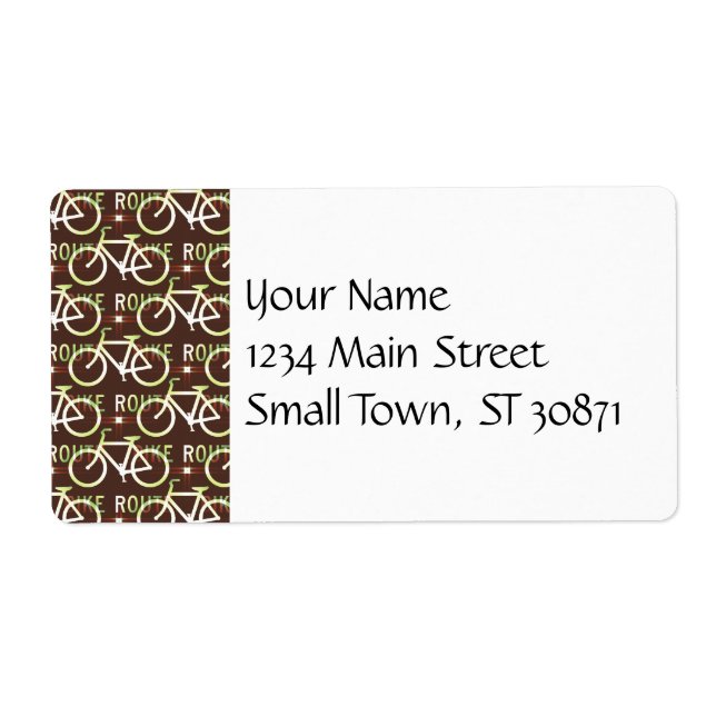 Etiqueta Padrão de Ciclo de Bicicleta Fixie Bike Route (Frente)