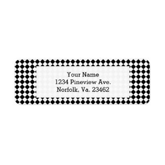 Etiqueta Padrão de diamante preto e branco por Shirley Tayl