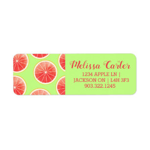 Etiqueta Padrão de Fatias de Toranja Rosa
