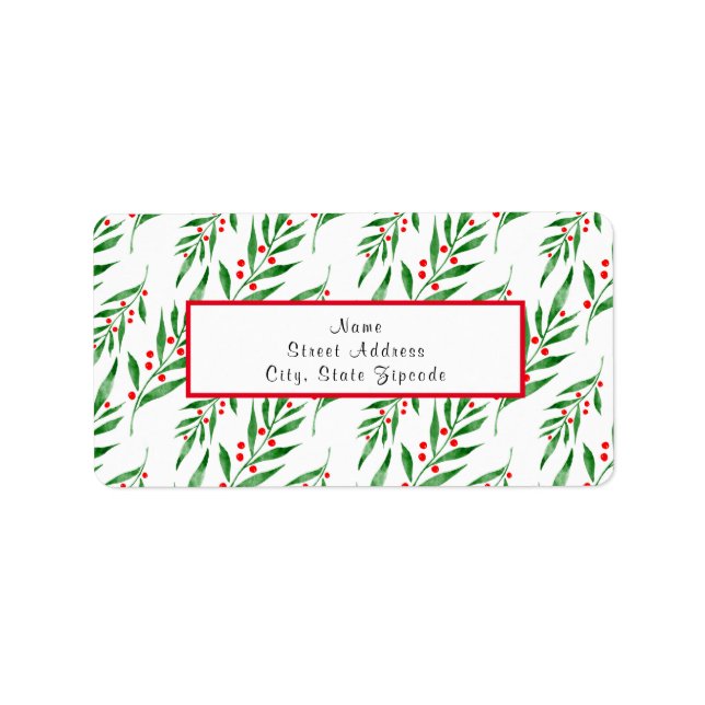 Etiqueta Padrão de Folhas e Berries (Frente)