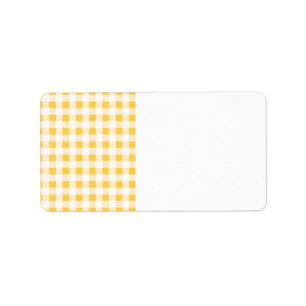 Etiqueta Padrão de Gingham Branco Amarelo