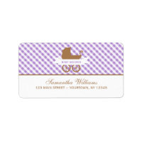 Padrão de Gingham roxo e Carruagem de bebês