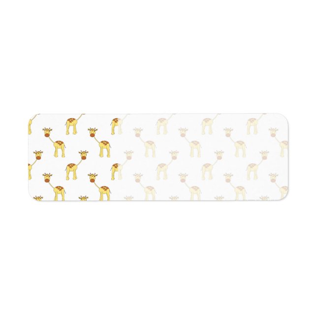 Etiqueta Padrão de Girafa Bonita. (Frente)
