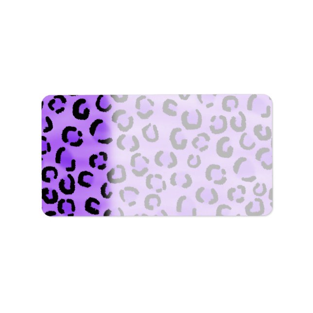 Etiqueta Padrão De Impressão De Leopardo Roxo. (Frente)