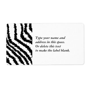 Etiqueta Padrão de Impressão de Zebra Negra.