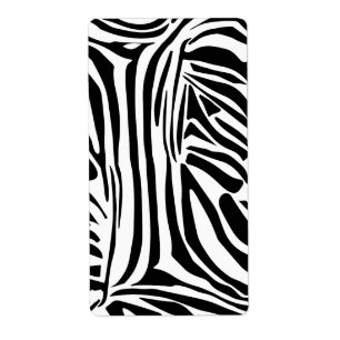 Etiqueta Padrão de Impressão de Zebra Preto e Branco Ousado