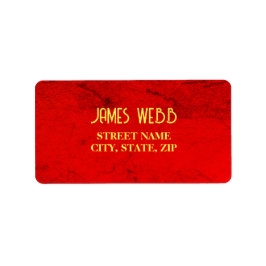 Etiqueta Padrão de Impressão Personalizado Vermelho Veludo
