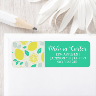 Etiqueta Padrão de limão de verão em Creme