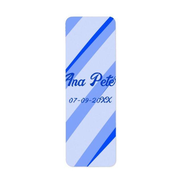 Etiqueta Padrão de linhas boho retrô azul pastel adicionar  (Frente)
