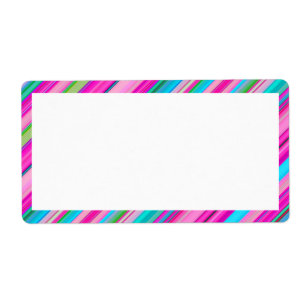 Etiqueta Padrão de Listras de Cores de Arco-íris Vibrante-2