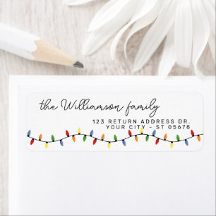 Etiqueta Padrão de Luzes de Cordas de Festivas de Festas Fe