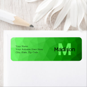 Etiqueta Padrão de malha geométrica do gradiente verde-clar