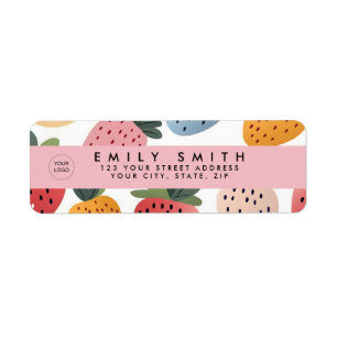 Etiqueta Padrão de morango de Fruta branca personalizado