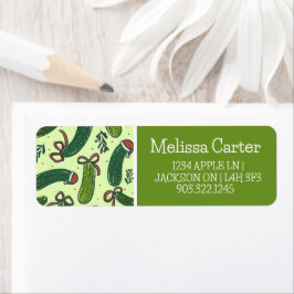 Etiqueta Padrão De Picles De Natal Festivo Quirky