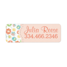 Etiqueta Padrão de primavera Floral e Folha Digital de Aqua