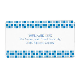 Etiqueta Padrão de quadrados azuis