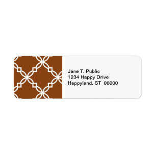 Etiqueta Padrão De Quatrefoil De Rico De Chocolate Marrom