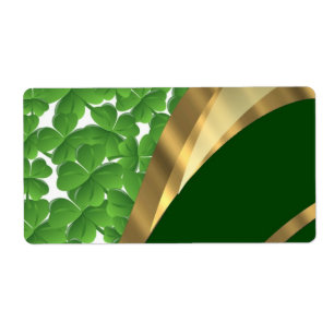 Etiqueta Padrão de shamrock verde