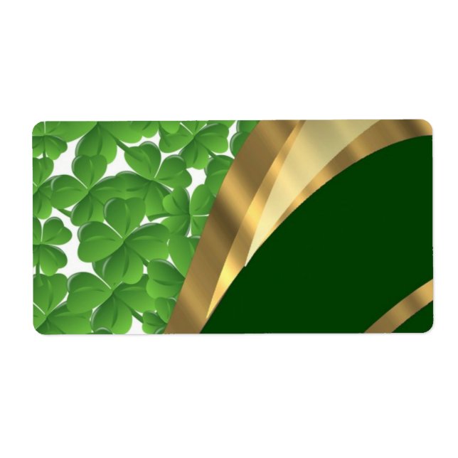 Etiqueta Padrão de shamrock verde (Frente)