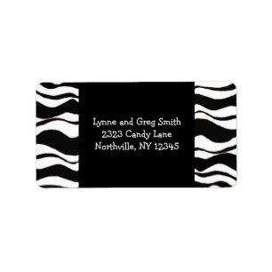 Etiqueta Padrão de Zebra Preto e Branco