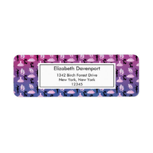 Etiqueta Padrão do balé no Gradiente Rosa e Azul