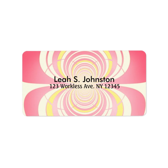 Etiqueta Padrão Espiral Amarelo e Melão (Frente)