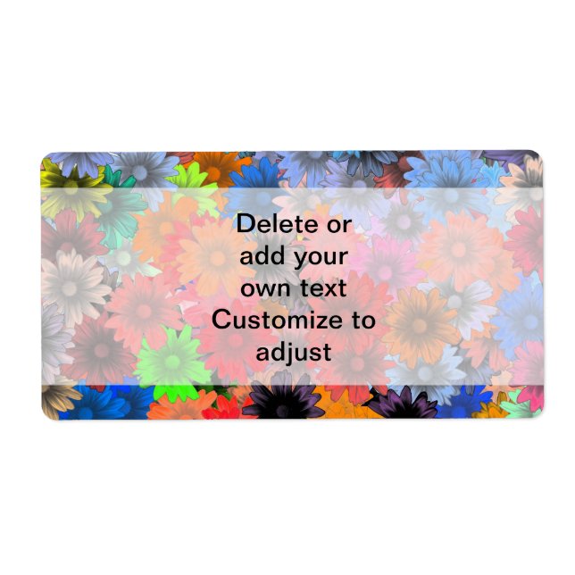 Etiqueta Padrão floral multicolor (Frente)
