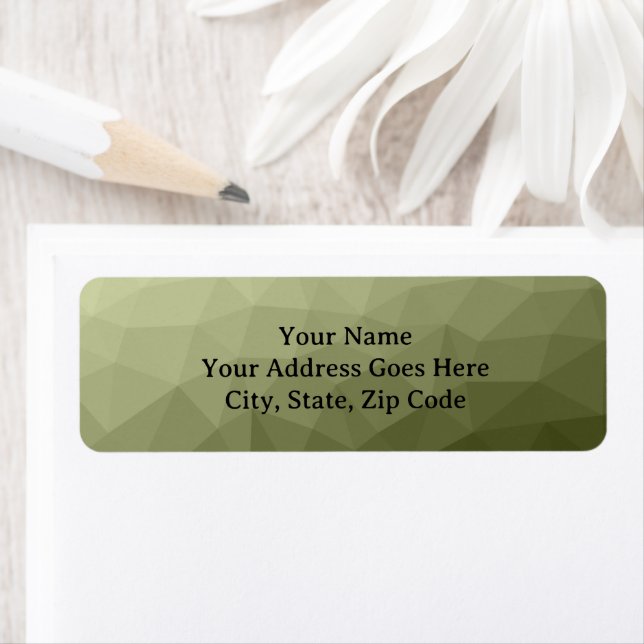 Etiqueta Padrão geométrico de malha verde-claro do exército (Insitu)