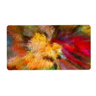 Etiqueta Padrão Geométrico Linear Colorido do abstrato