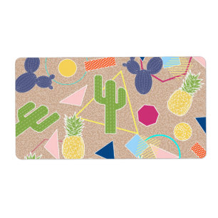 Etiqueta Padrão moderno geométrico Memphis inspirado