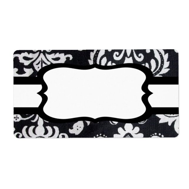 Etiqueta Padrão Preto com rótulo de fita branco (Frente)