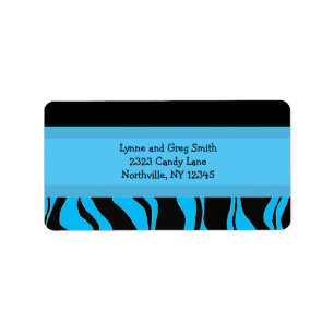 Etiqueta Padrão Zebra preto e azul