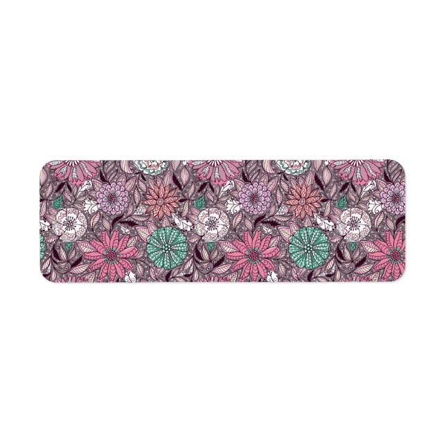 Etiqueta padrões de arranjo de flores (Frente)