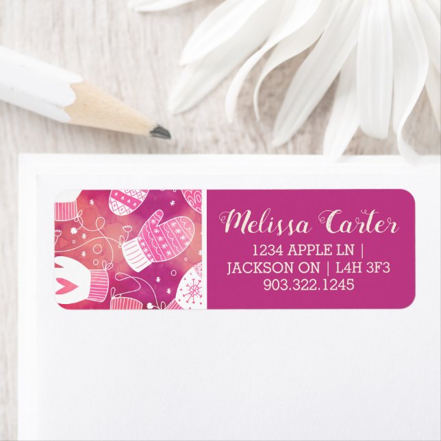 Etiqueta Padrões de natal em rosa (Insitu)