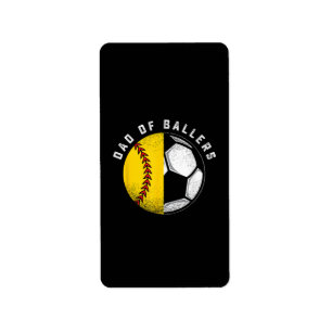 Etiqueta Pai dos Atletas Pai Filho Jogador de Softbol Futeb