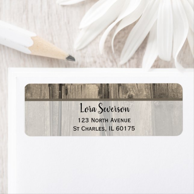 Etiqueta País Barn Wood Return Endereço (Insitu)