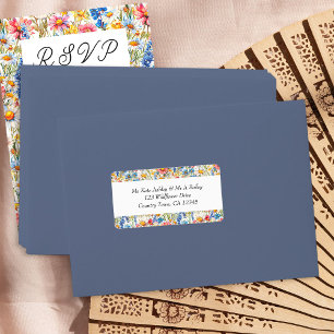 Etiqueta País Endereço de Envelope RSVP de Flores Selvagens