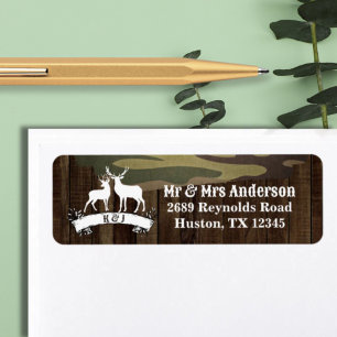 Etiqueta País Ocidental Veado A Caça Está Sobre Casamento