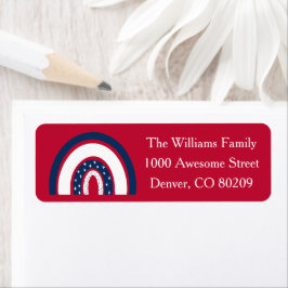 Etiqueta País Patriótico Vermelho Branco Azul Americano Arc